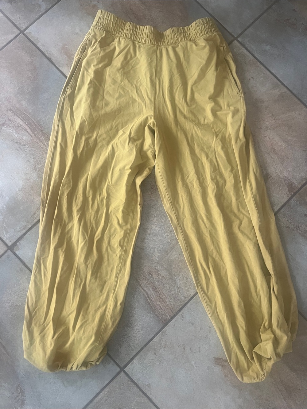 FP Movement by Free People Yellow Elastic-Waist Track Joggers